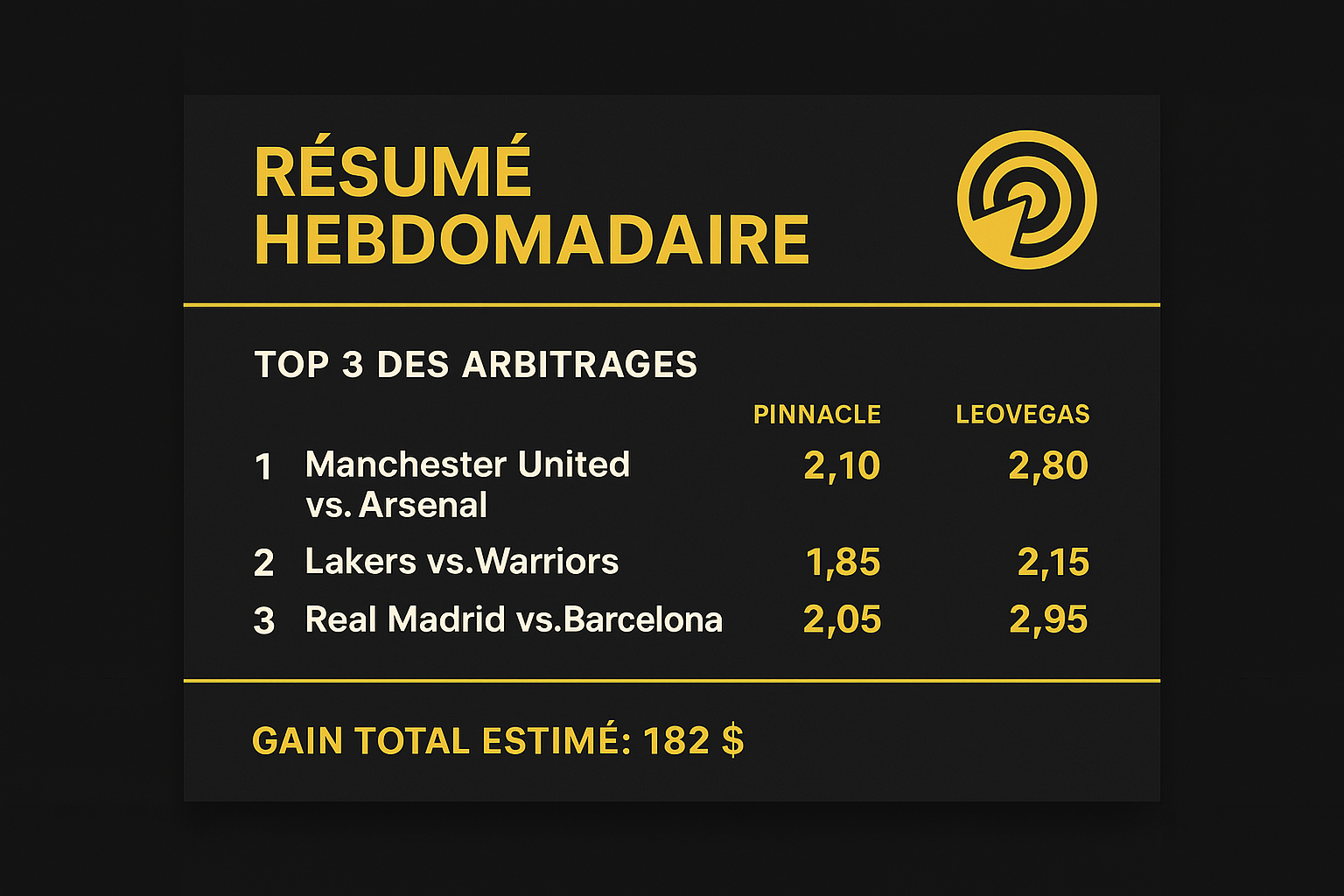Résumé hebdomadaire